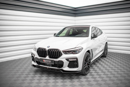 Spojler pod nárazník lipa V.2 BMW X6 M-Pack G06 černý lesklý plast