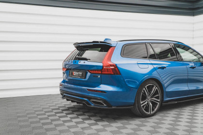 Prodloužení střešního spoileru Volvo V60 R-Design Mk2 černý lesklý plast