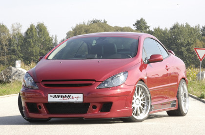 Rieger kompletní přední nárazník pro Peugeot 307 break, combi, convertible CC, sedan před faceliftem, plast ABS bez povrchové úpravy, s bočním žebrováním, s integrovanou maskou bez znaku