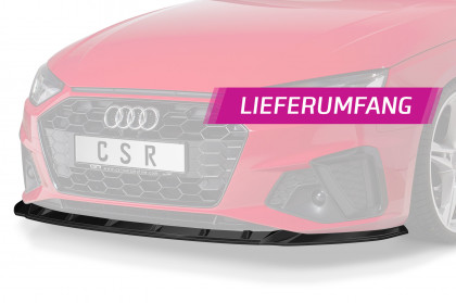Spoiler pod přední nárazník CSR CUP - Audi A4 / S4 B9 (8W) černý lesklý