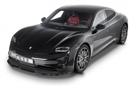 Spoiler pod přední nárazník CSR CUP -  Porsche Taycan / Taycan 4S 19- carbon look lesklý