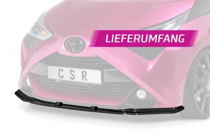 Spoiler pod přední nárazník CSR CUP - Toyota Aygo 2 18- Facelift černý lesklý