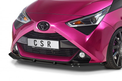 Spoiler pod přední nárazník CSR CUP - Toyota Aygo 2 18- Facelift carbon look lesklý