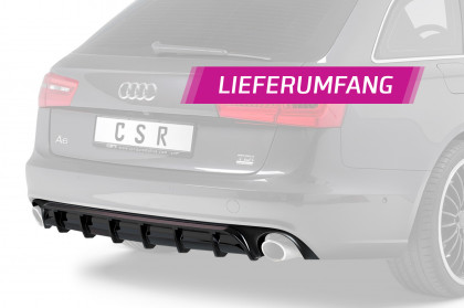 Spoiler pod zadní nárazník CSR - Audi A6 C7 4G Limo / Avant 11-14 carbon look lesklý