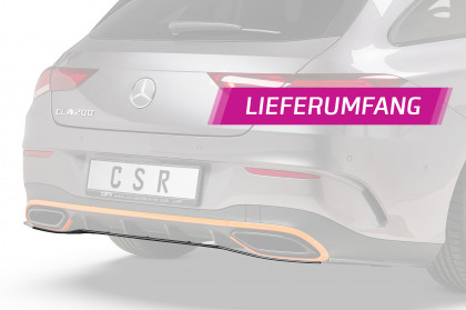 Spoiler střední pod zadní nárazník CSR - Mercedes Benz CLA X118 AMG-Line černý lesklý
