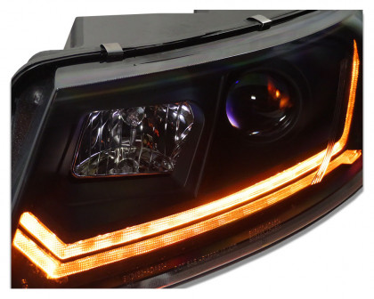 Přední světla s LED denními světly, LED dynamickým blinkrem AUDI A6 C6 4F 04-09 xenon černá