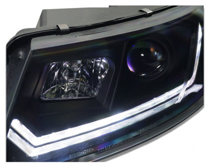 Přední světla s LED denními světly, LED dynamickým blinkrem AUDI A6 C6 4F 04-09 xenon černá