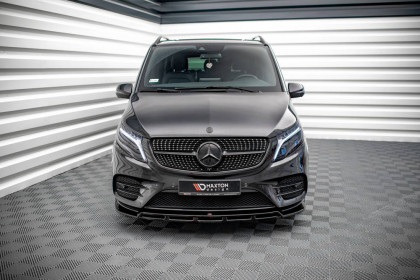 Spojler pod nárazník lipa V.5 Mercedes-Benz V-Class AMG-Line W447 Facelift černý lesklý plast