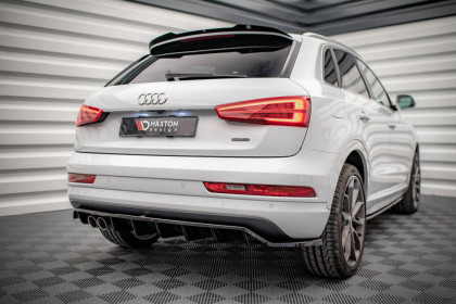 Spoiler zadního nárazníku Audi Q3 S-Line 8U Facelift černý lesklý plast