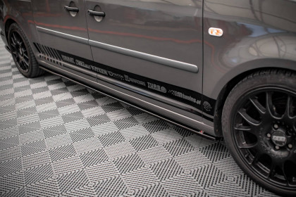 Prahové lišty Volkswagen Caddy Long Mk3 Facelift černý lesklý plast