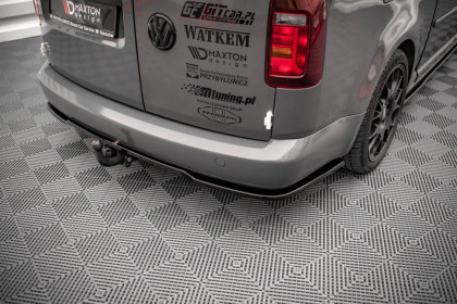 Spoiler zadního nárazníku Volkswagen Caddy Mk3 Facelift černý lesklý plast