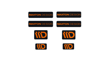 3D logo MaxtonDesign - černo oranžové (8ks)