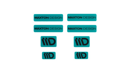 3D logo MaxtonDesign - tyrkysově černé(8ks)
