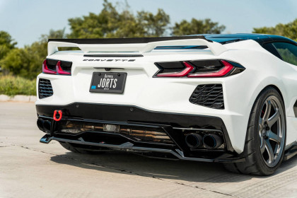 Spoiler zadního nárazníku Chevrolet Corvette C8 černý lesklý plast