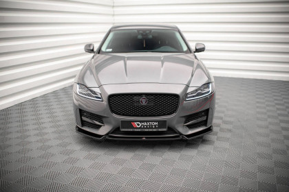 Spojler pod nárazník lipa V.2 Jaguar XF R-Sport Mk2 černý lesklý plast