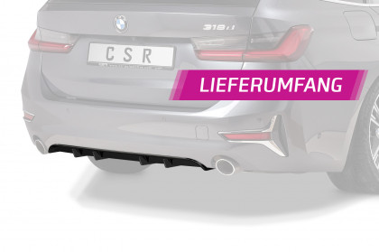 Spoiler pod zadní nárazník, difuzor CSR - BMW 3 19- (G20/G21) černý lesklý