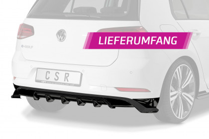 Spoiler pod zadní nárazník, difuzor CSR - VW Golf 7 / e-Golf černý lesklý