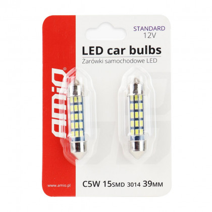 LED STANDARD 3014 15SMD Festoon C5W C10W C3W 39mm White 12V