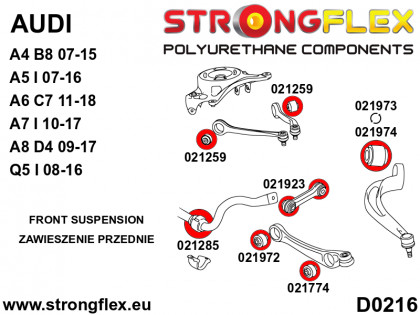 021974B: Tuleja wahacza przedniego dolnego - tylnego 65mm