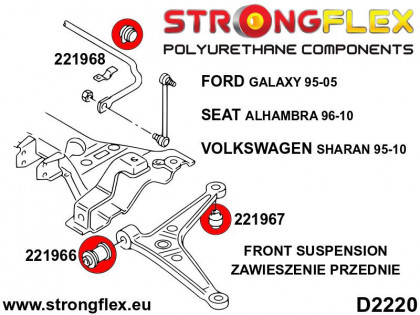 221968A: Tuleja stabilizatora przedniego SPORT