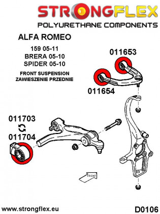 011704B: Tuleja wahacza przedniego dolnego tylna 54mm