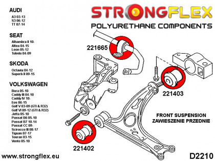 221665A: Tuleja stabilizatora przedniego SPORT