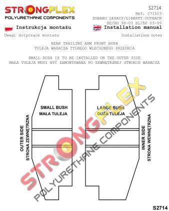 276159A: Kompletny zestaw tulei tylnego zawieszenia SPORT