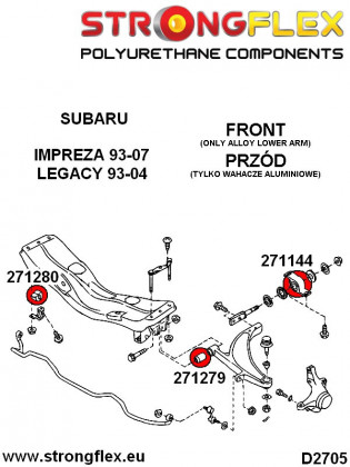 276117A: Zestaw poliuretanowy stabilizatora i łączników przednich SPORT