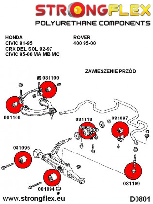 086019A: Zestaw poliuretanowy zawieszenia przedniego SPORT