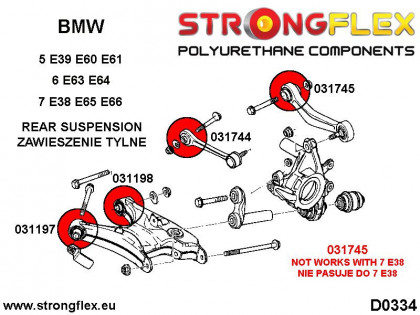 036112A: Zestaw poliuretanowy wahaczy tylnych zawieszenia tylnego SPORT