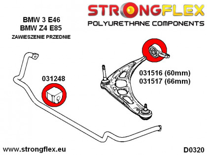 031517B: Tuleja wahacza przedniego tylna 66mm