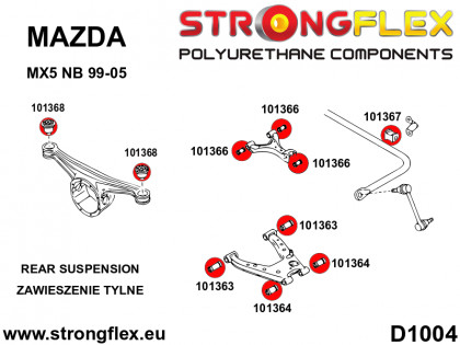 101366A: Tuleja wahacza tylnego górnego zewnętrzna i wewnętrzna SPORT