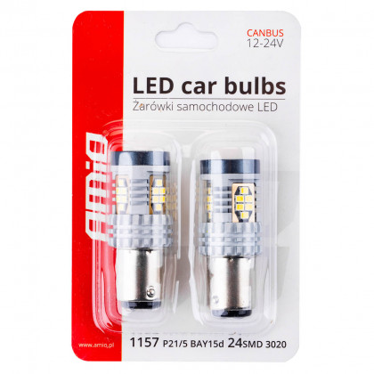 LED CANBUS 3020 24SMD 1157 BAY15D P21/5W White 12V/24V