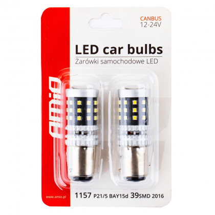 LED CANBUS 2016 39SMD 1157 BAY15D P21/5W White 12V/24V