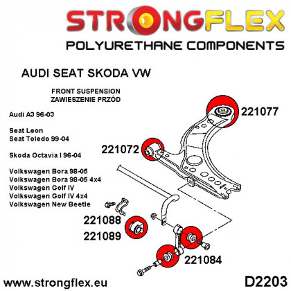 221089A: Tuleja stabilizatora przedniego SPORT