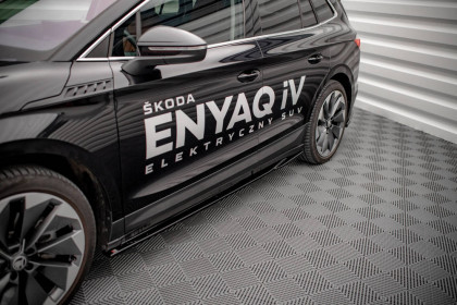 Prahové lišty Škoda Enyaq iV černý matný plast