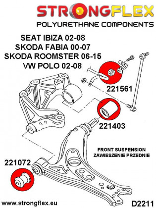 221561A: Tuleja stabilizatora przedniego SPORT