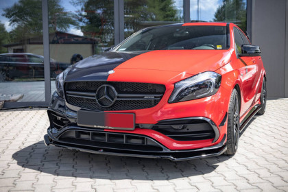 Spojler pod nárazník lipa V.2 Mercedes-Benz A45 Aero W176 Facelift černý lesklý plast