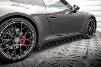 Prahové lišty Porsche 911 Carrera 4S 992 černý lesklý plast