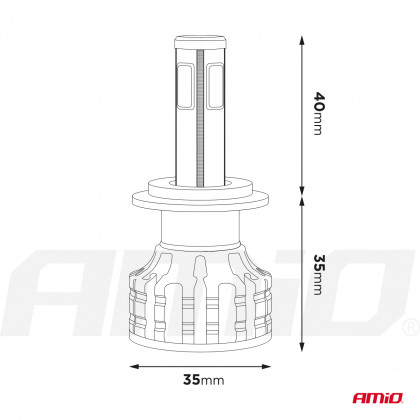 LED žárovky hlavního svícení COB 4Side H8/H9/H11 AMiO