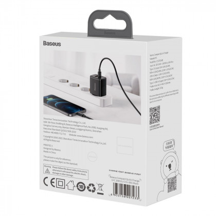 Nabíječka Baseus Compact Quick Charger, USB, USB-C, 20W
