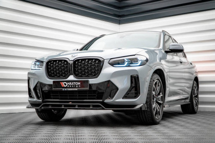 Spojler pod nárazník lipa V.1 BMW X4 M-Pack G02 Facelift černý lesklý plast