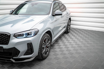 Prahové lišty BMW X4 M-Pack G02 Facelift černý lesklý plast