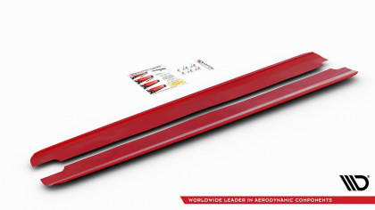 Prahové lišty V.2 Hyundai I30 N Mk3 16- červené