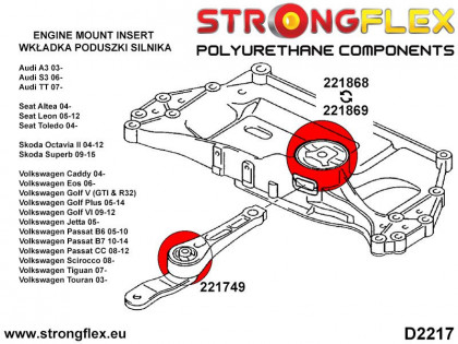 221869A: Wkładka dolnej poduszki silnika SPORT