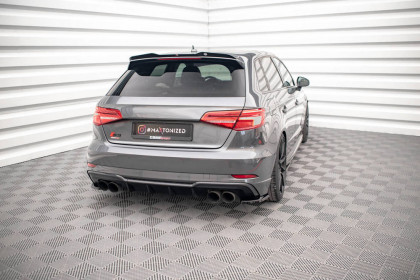 Splittery zadní boční Audi S3 Sportback 8V Facelift černý lesklý plast