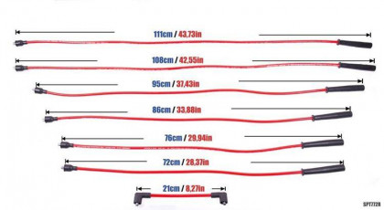 Przewody zapłonowe PowerTEC JAGUAR DAIMLER XJS 5.3L V12 88-94 Czerwone
