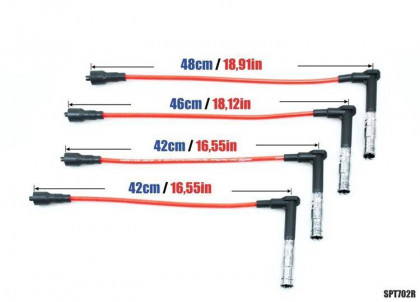 Przewody zapłonowe PowerTEC MERCEDES-BENZ C180 E230 SLK200 KOMPRESSOR 93-03 Czerwone