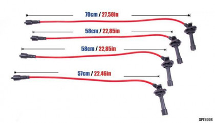 Przewody zapłonowe PowerTEC SUBARU IMPREZA STI EJ20 97-00 Czerwone