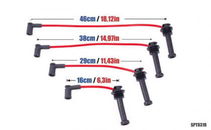 Przewody zapłonowe PowerTEC FORD FIESTA FOCUS FUSION MONDEO 98-04 Czerwone